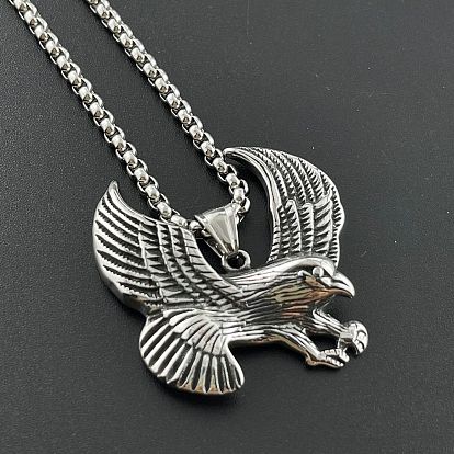 Винтажные 304 ожерелья с подвеской в виде орла из нержавеющей стали для мужчин