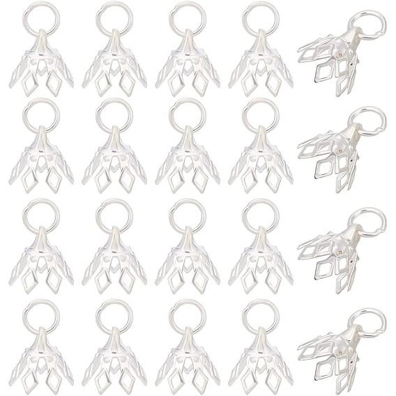 Латунная филигранная бусина, 7-лепесток, цветок