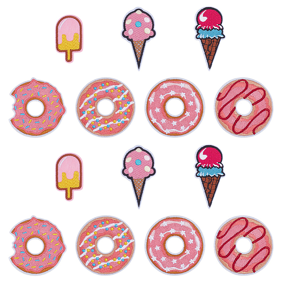 14 шт. 7 стили компьютерная вышивка полиэстер приклеиваемые/пришиваемые заплатки, аксессуары для костюма, аппликация