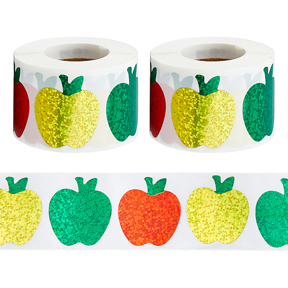 2 рулоны пластиковых самоклеящихся лент, самоклеющиеся наклейки ремесла, яблоко