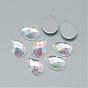 Sew on Rhinestone, Transparent Acrylic Rhinestone, Two Holes, Garment Accessories, AB Color Plated, Faceted, Drop