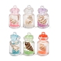 Transparent Resin & Natural Shell Pendants, Wishing Bottle with Conch Charms