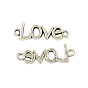 Tibetan Style Alloy Word Love Links/Connectors, Cadmium Free & Lead Free, 13x35.5x3mm, Hole: 2.5mm, about 208pcs/500g