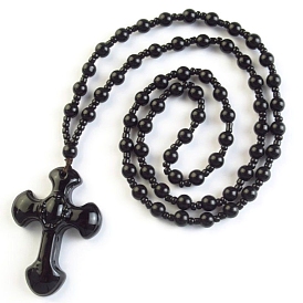 Ожерелья с подвесками из стекла с имитацией Джуда, украшения для унисекс, крестик