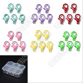 60Pcs 6 Colors Spray Painted Eco-Friendly Alloy Lobster Claw Clasps