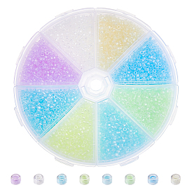 80g 8 цвета люминесцентные, светящиеся в темноте цилиндрические бусины, окрашеные