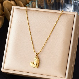 День святого Валентина 304 Подвеска в виде сердца из нержавеющей стали, цепочка с точками и пунктиром для женщин