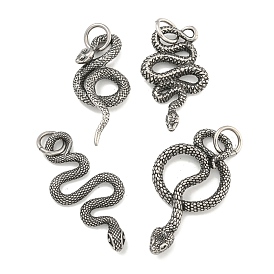 316 Surgical Stainless Steel Pendants, with Jump Ring, Snake Charm