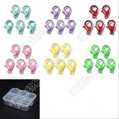 60Pcs 6 Colors Spray Painted Eco-Friendly Alloy Lobster Claw Clasps