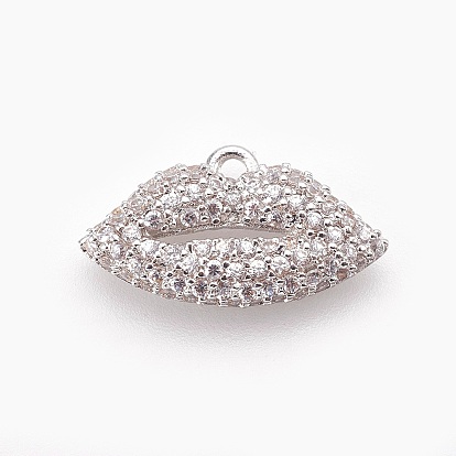 Латунные микро проложить кубического циркония подвески, губа