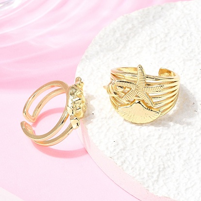 Латунные манжеты с открытыми кольцами, без кадмия и без свинца, долговечный, стойки покрытие, реальный 18 k позолоченный