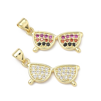 Латунные микро проложить кубического циркония подвески, очки прелести, стойки покрытие, долговечный, без кадмия и без свинца, реальный 18 k позолоченный
