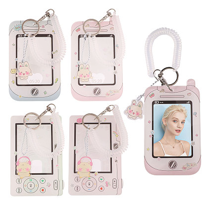 4 шт. 4 стили прямоугольный держатель для фотокарт из акрила и пластика для животных, держатель удостоверения личности, с железными застежками