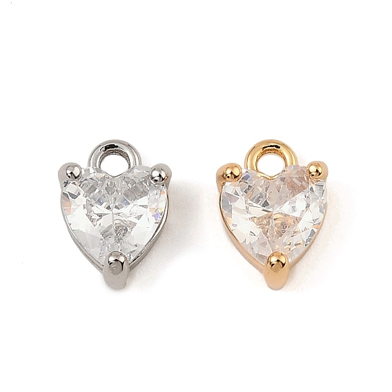 Латунные микро проложить кубического циркония подвески, сердце прелести
