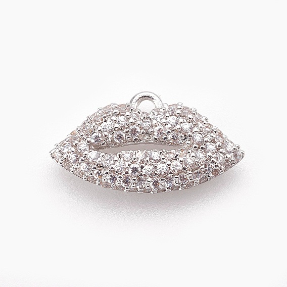 Латунные микро проложить кубического циркония подвески, губа