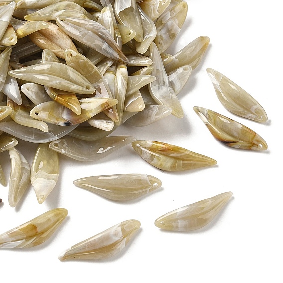 Акриловые шарики Gemstone имитация, овальные, два тона, Топ пробуренной