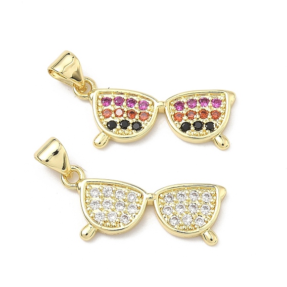 Латунные микро проложить кубического циркония подвески, очки прелести, стойки покрытие, долговечный, без кадмия и без свинца, реальный 18 k позолоченный