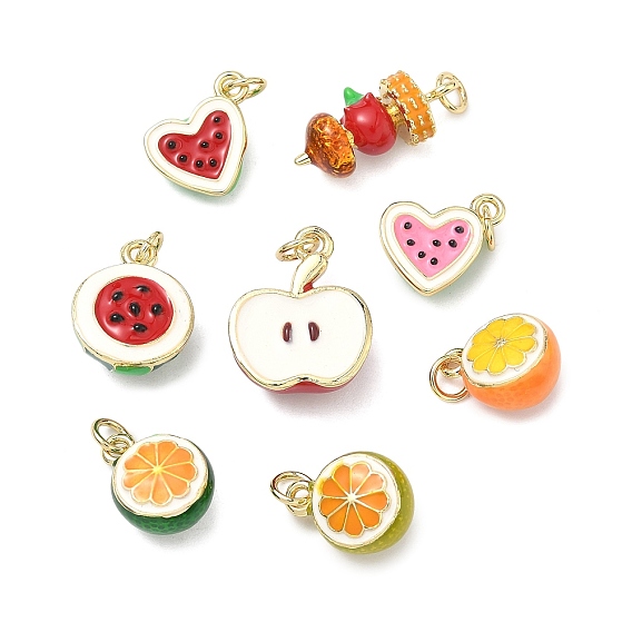 Латунь эмаль подвески, пищевые чары, долговечный, стойки покрытие, без свинца и без кадмия, реальный 18 k позолоченный