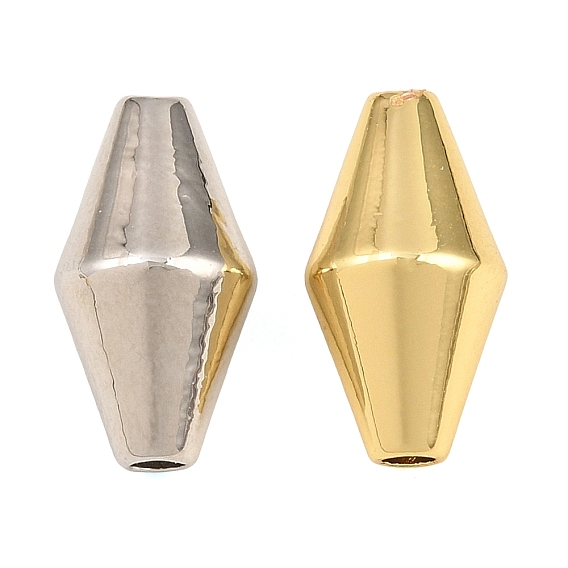 Brass Beads, Bicone, Rack Plating, Long-Lasting Plated, Lead Free & Cadmium Free