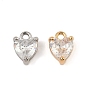 Латунные микро проложить кубического циркония подвески, сердце прелести