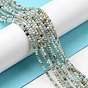 Natural Flower Amazonite Beads Strands, Faceted Rondelle