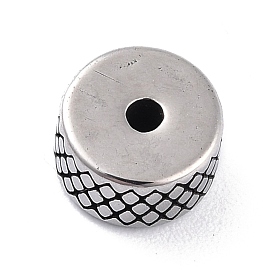 304 Stainless Steel Beads, Tibetan Style, Textured, Column