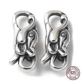 925 Thailand Sterling Silver Lobster Claw Clasps, Elephant