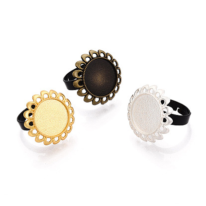 Основание чашки из цветочного сплава и железного безеля с вращающимся подносом, изготовление колец с круглой накладкой для снятия тревожности