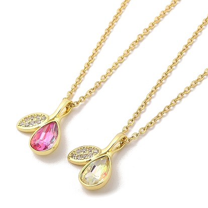 304 подвесные из нержавеющей стали ожерелья, Ожерелье с кулоном из кубического циркония