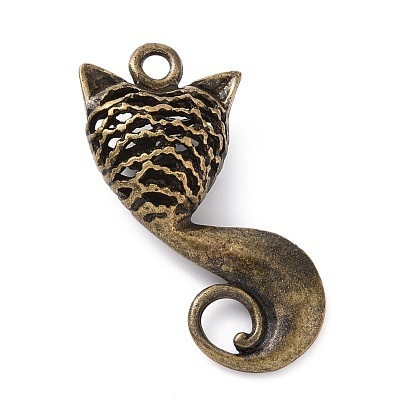 Alloy Pendants, Hollow, Cat