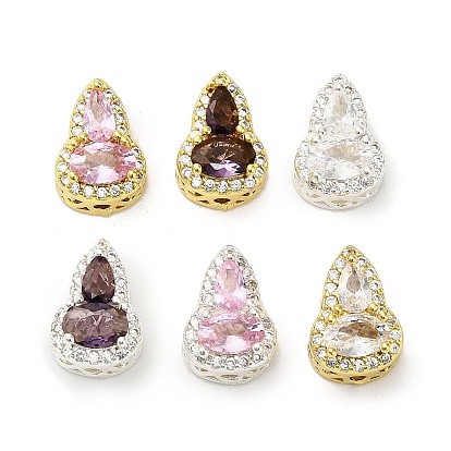 Латунные микро проложить кубического циркония бусы, Горлянка, настоящее 18k позолоченное/925 посеребренное