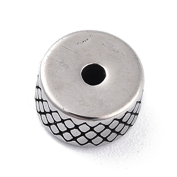 304 Stainless Steel Beads, Tibetan Style, Textured, Column
