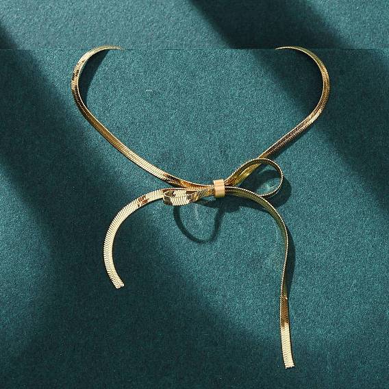 304 ожерелья с подвесками из нержавеющей стали и бантом для женщин, ионное покрытие (ip)