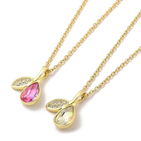 304 подвесные из нержавеющей стали ожерелья, Ожерелье с кулоном из кубического циркония