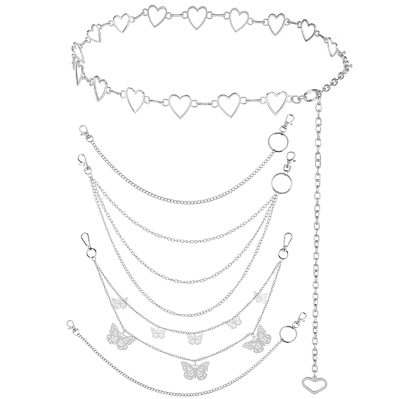 5шт. 5 стили: ремни и пояса из сплава в виде сердца и бабочки