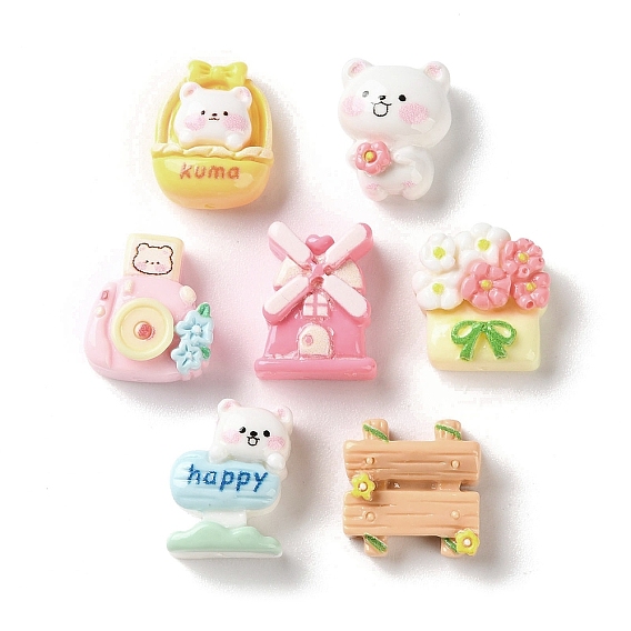 Непрозрачные кабошоны из смолы, разнообразные