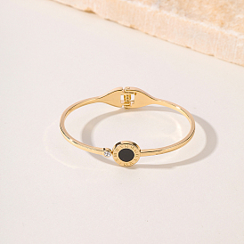 Браслеты из сплава в римском стиле для женщин, плоские круглые с римскими цифрами, с пластиковым