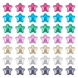 56шт 7 цвета УФ-покрытие непрозрачные акриловые бусины, звезда