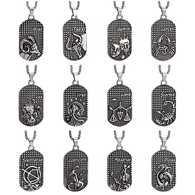 201 Овальные подвески из нержавеющей стали с выгравированными созвездиями для мужчин, античное серебро