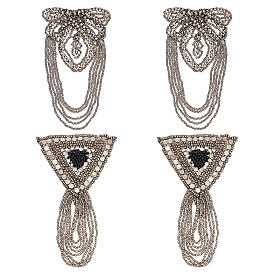 4шт 2 стили железный модный эполет с кисточками, нагрудный знак в стиле панк, со стеклом и гранатом, сделай сам одежду, багаж, аксессуары для обуви