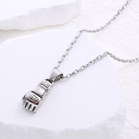 304 Подвеска в виде боксерской перчатки из нержавеющей стали для женщин, без потускнения