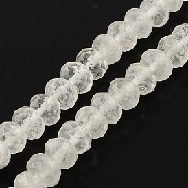 Hebras de perlas de piedras preciosas naturales de cristal, facetados, Rondana plana