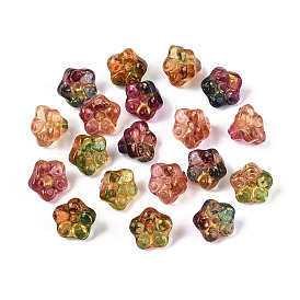 Краска для выпечки и стеклянные бусины, инкрустированные золотым металлом, петуния