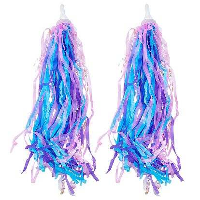 2шт. детская лента с лазерной кисточкой для фотосъёмки, Велосипедные ручки для детей, руль самоката, лента