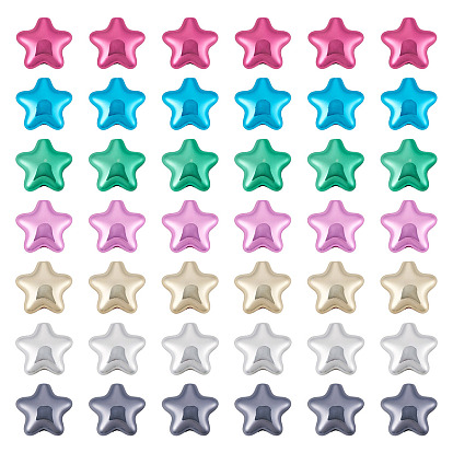 56шт 7 цвета УФ-покрытие непрозрачные акриловые бусины, звезда