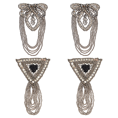 4шт 2 стили железный модный эполет с кисточками, нагрудный знак в стиле панк, со стеклом и гранатом, сделай сам одежду, багаж, аксессуары для обуви