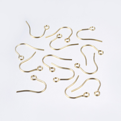 Placage ionique (ip) 304 crochets de boucle d'oreille en acier inoxydable, fil d'oreille, avec boucle horizontale