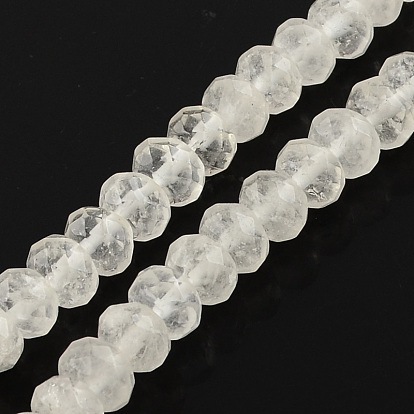 Hebras de perlas de piedras preciosas naturales de cristal, facetados, Rondana plana