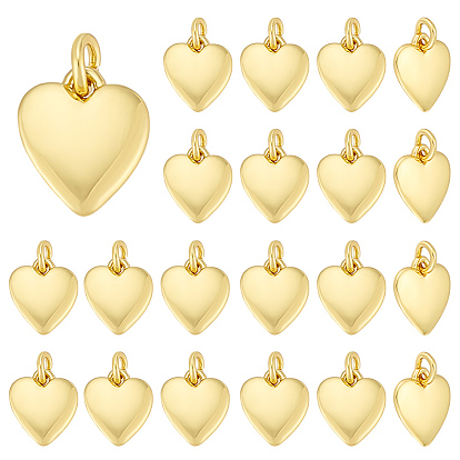 24 латунные подвески шт., долговечный, сердце прелести, с целью перехода в кольце