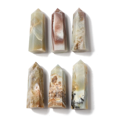 Граненые бусины-пули из натурального цветка амазонита, Лечебные камни шестиугольной призмы, палочка для медитативной терапии, уравновешивающая энергию рейки, нет отверстий / незавершенного